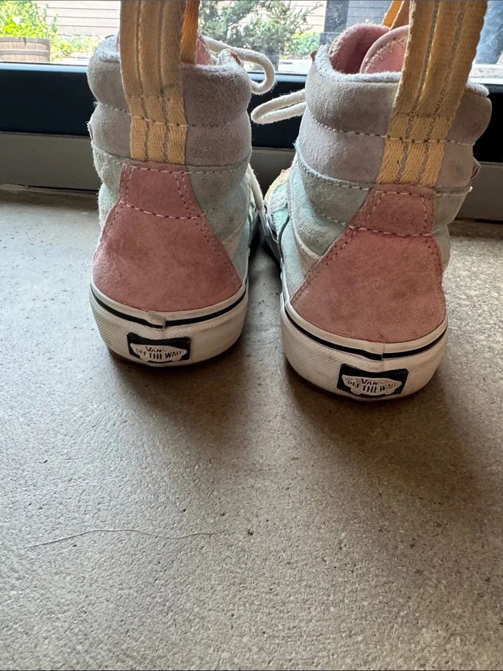 Vans Multi-Color High-Top Sneakers — Pink, Yellow, White